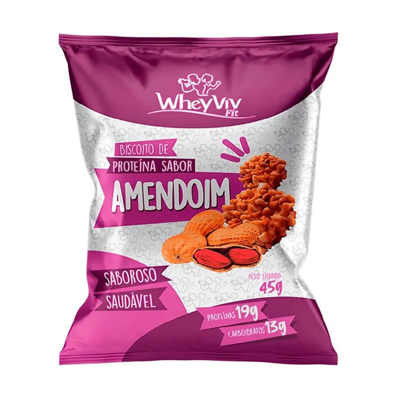 Biscoito 45g Amendoim Wheyviv