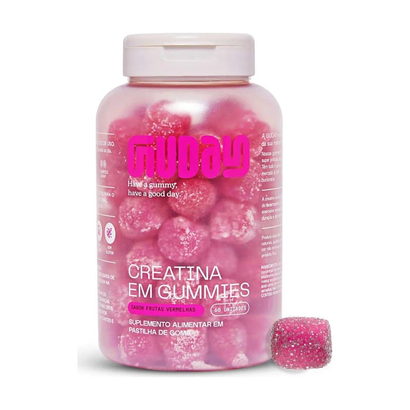 Guday Creatina Em Goma Frutas Vermelhas 60 Gomas